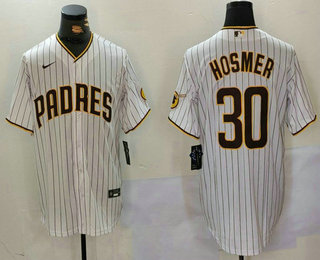 Men's San Diego Padres #30 Eric Hosmer White Stitched Cool Base Nike Jersey