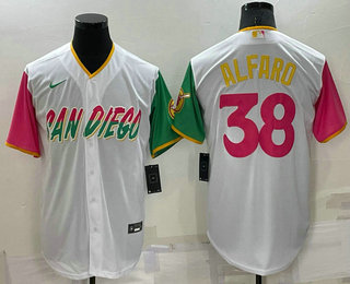 Men's San Diego Padres #38 Jorge Alfaro White 2022 City Connect Cool Base Stitched Jersey