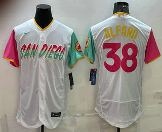 Men's San Diego Padres #38 Jorge Alfaro White 2022 City Connect Flex Base Stitched Jersey