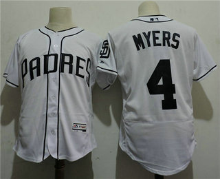 Men's San Diego Padres #4 Wil Myers Majestic White 2017 Flex Base Authentic Player Jersey