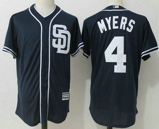 Men's San Diego Padres #4 Wil Myers Navy Blue Stitched MLB Majestic Cool Base Jersey