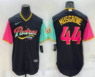 Men's San Diego Padres #44 Joe Musgrove Black 2022 City Connect Cool Base Stitched Jersey