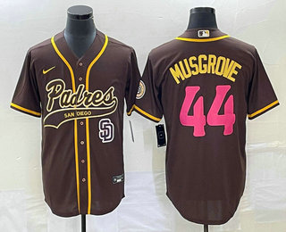 Men's San Diego Padres #44 Joe Musgrove Brown NEW 2023 City Connect Cool Base Stitched Jersey 01