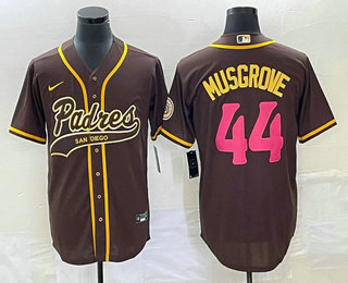 Men's San Diego Padres #44 Joe Musgrove Brown NEW 2023 City Connect Cool Base Stitched Jersey 02