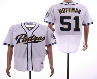 Men's San Diego Padres #51 Trevor Hoffman White Home Stitched MLB Cool Base Jersey