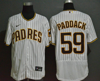 Men's San Diego Padres #59 Chris Paddack White Pinstripe Stitched MLB Flex Base Nike Jersey