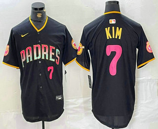 Men's San Diego Padres #7 Ha Seong Kim Number Black 20th Anniversary Limited Stitched Jersey