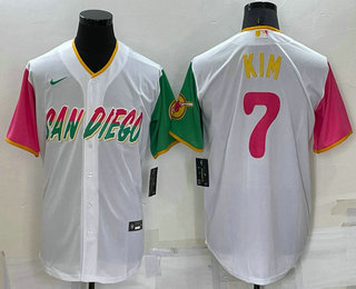 Men's San Diego Padres #7 Ha Seong Kim White 2022 City Connect Cool Base Stitched Jersey