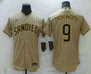 Men's San Diego Padres #9 Jake Cronenworth Grey Stitched MLB Flex Base Nike Jersey