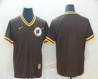 Men's San Diego Padres Blank Brown Nike Cooperstown Collection Legend V Neck Jersey