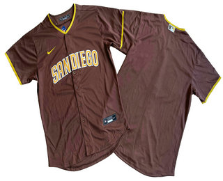 Men's San Diego Padres Blank Brown Stitched Cool Base Jersey