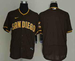 Men's San Diego Padres Blank Brown Stitched MLB Flex Base Nike Jersey