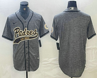 Men's San Diego Padres Blank Grey Gridiron Cool Base Stitched Baseball Jersey