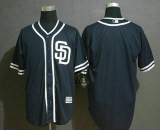 Men's San Diego Padres Blank Navy Blue Alternate Stitched MLB Cool Base Jersey