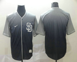 Men's San Diego Padres Blank Nike Navy Blue Fade Stitched Jersey