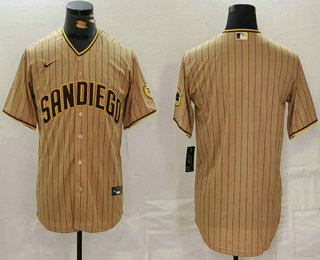 Men's San Diego Padres Blank Tan Cool Base Stitched Jersey