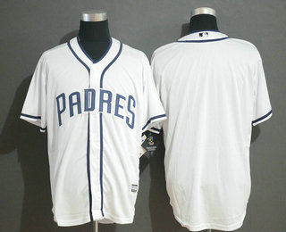 Men's San Diego Padres Blank White Home Stitched MLB Cool Base Jersey