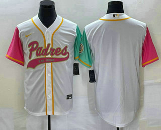 Men's San Diego Padres Blank White NEW 2023 City Connect Cool Base Stitched Jersey 02