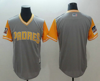 Men's San Diego Padres Majestic Gray Yellow 2018 Players' Weekend Authentic Team Jersey