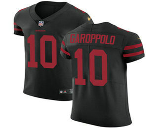 Men's San Francisco 49ers #10 Jimmy Garoppolo Black 2018 Vapor Untouchable Stitched NFL Nike Elite Jersey
