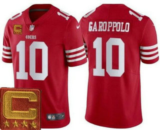 Men's San Francisco 49ers #10 Jimmy Garoppolo Limited Red 2022 C Patch Vapor Jersey