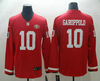 Men's San Francisco 49ers #10 Jimmy Garoppolo Nike Red Therma Long Sleeve Limited Jersey