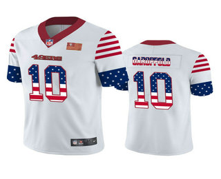 Men's San Francisco 49ers #10 Jimmy Garoppolo White Independence Day Stars & Stripes Jersey