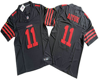 Men's San Francisco 49ers #11 Brandon Aiyuk Black 2023 FUSE Vapor Limited Stitched Jersey