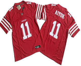 Men's San Francisco 49ers #11 Brandon Aiyuk Red 2023 FUSE Vapor Limited Stitched Jersey