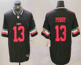 Men's San Francisco 49ers #13 Brock Purdy Black FUSE Mexico Vapor Limited Stitched Jersey