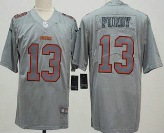 Men's San Francisco 49ers #13 Brock Purdy Limited Gray Atmosphere Vapor Jersey