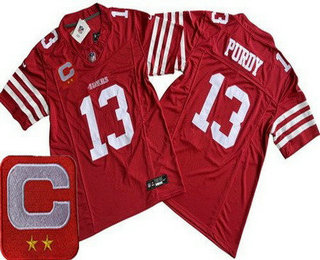 Men's San Francisco 49ers #13 Brock Purdy Limited Red 2024 C Patch FUSE Vapor Jersey