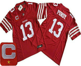 Men's San Francisco 49ers #13 Brock Purdy Limited Red C Patch FUSE Vapor Jersey