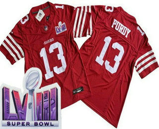 Men's San Francisco 49ers #13 Brock Purdy Limited Red FUSE LVIII Super Bowl Vapor Jersey