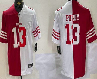 Men's San Francisco 49ers #13 Brock Purdy Limited Red White Split Vapor Jersey