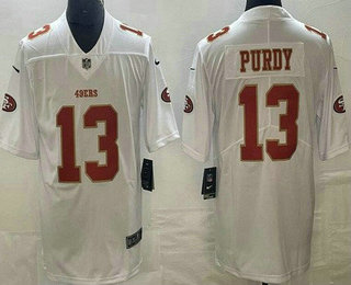 Men's San Francisco 49ers #13 Brock Purdy Limited White Fashion Vapor Jersey