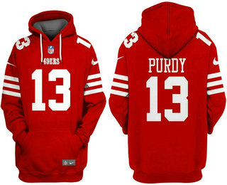 Men's San Francisco 49ers #13 Brock Purdy Red Alternate Pullover Hoodie