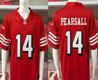 Men's San Francisco 49ers #14 Ricky Pearsall Limited Red Throwback Vapor Jersey