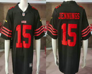 Men's San Francisco 49ers #15 Jauan Jennings Black Vapor Limited Stitched Jersey