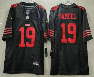 Men's San Francisco 49ers #19 Deebo Samuel Black 2023 FUSE Vapor Untouchable Limited Stitched Jersey