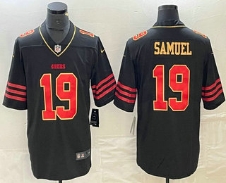 Men's San Francisco 49ers #19 Deebo Samuel Black Gold Fashion Vapor Limited Stitched Jersey