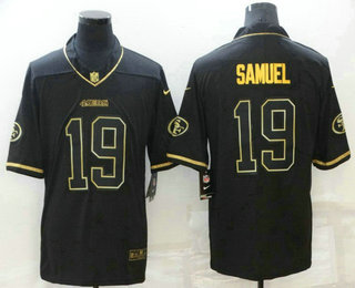 Men's San Francisco 49ers #19 Deebo Samuel Black Golden Edition Stitched NFL Nike Limited Jersey