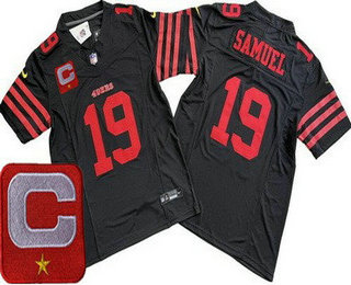 Men's San Francisco 49ers #19 Deebo Samuel Limited Black C Patch FUSE Vapor Jersey