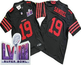Men's San Francisco 49ers #19 Deebo Samuel Limited Black FUSE LVIII Super Bowl Vapor Jersey