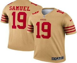 Men's San Francisco 49ers #19 Deebo Samuel Limited Gold Inverted 2022 Vapor Jersey