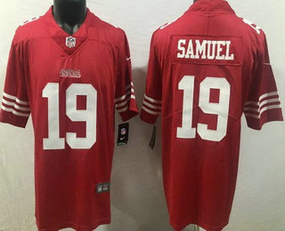 Men's San Francisco 49ers #19 Deebo Samuel Limited Red Vapor Jersey