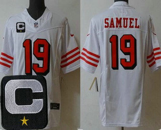 Men's San Francisco 49ers #19 Deebo Samuel Limited White Alternate C Patch FUSE Vapor Jersey