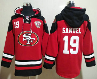 Men's San Francisco 49ers #19 Deebo Samuel Red Ageless Must Have Lace Up Pullover Hoodie