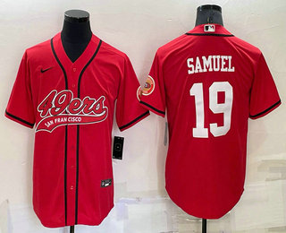 Men's San Francisco 49ers #19 Deebo Samuel Red Stitched Cool Base Nike Baseball Jersey