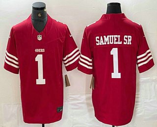 Men's San Francisco 49ers #19 Deebo Samuel Sr Red 2023 FUSE Vapor Limited Stitched Jersey